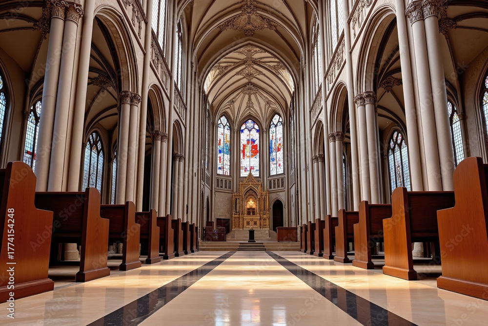 Fototapeta premium Historic Cathedral Interior 