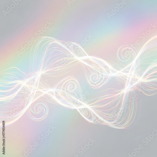 Ethereal Pastel Rainbow Holographic Abstract Background 12
