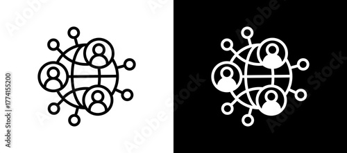 Global Connections whiteblack icon