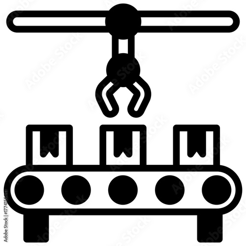 Automation Icon, Glyph Mini Illustration Relate To Industry 4-0. Use For Modern Concept, Ui, Ux Web And App Development.