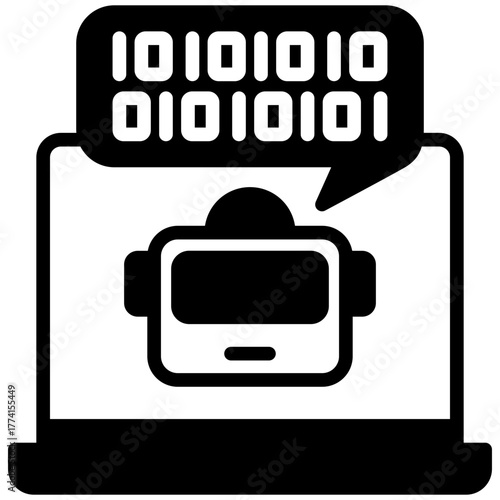 Coding Process Icon, Glyph Mini Illustration Relate To Industry 4-0. Use For Modern Concept, Ui, Ux Web And App Development.