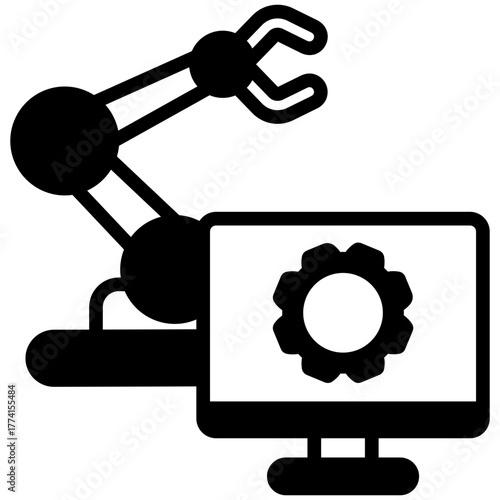 Control Center Icon, Glyph Mini Illustration Relate To Industry 4-0. Use For Modern Concept, Ui, Ux Web And App Development.