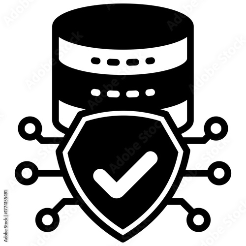 Cyber Security Icon, Glyph Mini Illustration Relate To Industry 4-0. Use For Modern Concept, Ui, Ux Web And App Development.
