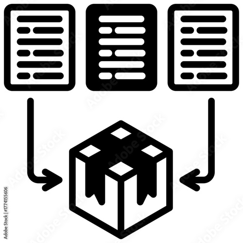 Predictive Model Icon, Glyph Mini Illustration Relate To Industry 4-0. Use For Modern Concept, Ui, Ux Web And App Development.