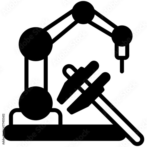 Precision Icon, Glyph Mini Illustration Relate To Industry 4-0. Use For Modern Concept, Ui, Ux Web And App Development.