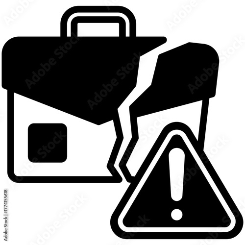 Job Loss Icon, Glyph Mini Illustration Relate To Industry 4-0. Use For Modern Concept, Ui, Ux Web And App Development.