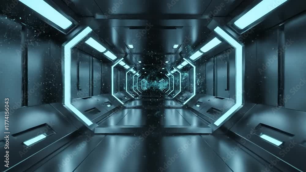Seamless Looping Animation of a Futuristic Sci Fi Tunnel.