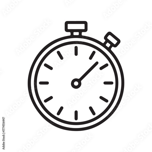 Stopwatch icon design element isolated on white background representing time management and efficiency for business and personal goals