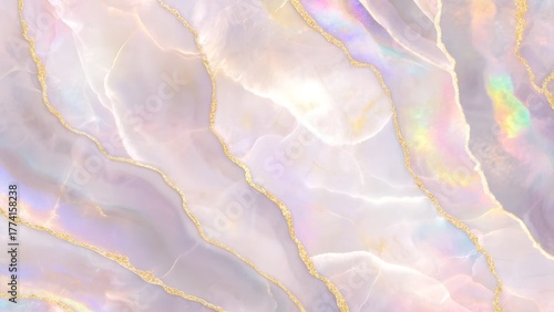 Marble Iridescent Texture Background 8K Seamless Opal Veins