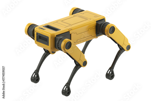Yellow Quadruped Robot Dog – Futuristic AI Machine for Surveillance, Inspection, and Terrain Mobility