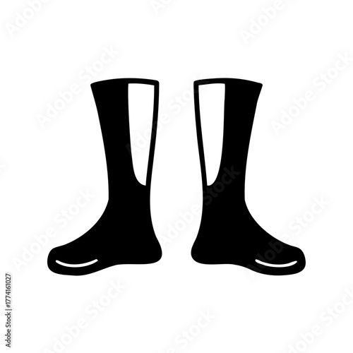 rubber boots isolated