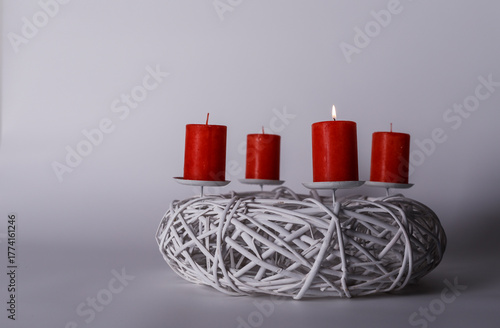Christmas advent wreath wit...