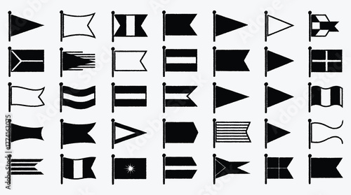Nautical signal flags collection of international maritime symbols and signals