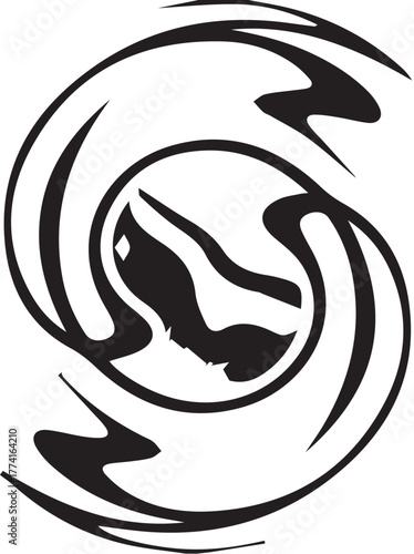 black and white shark