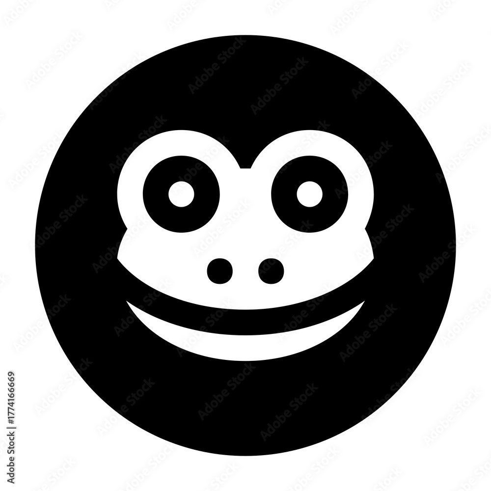 Fototapeta premium black and white illustration of a frog