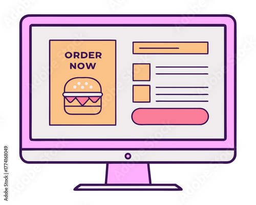 Futuristic food ordering dashboard ui for restaurant vector illustration vector