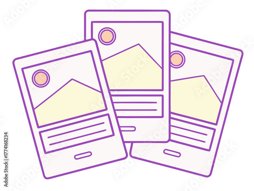 Modern photo sharing app ui holographic gallery vector illustration vector