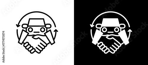 Automobile Trade whiteblack icon