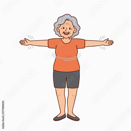 Active senior woman exercising, promoting healthy aging and vitality in motion