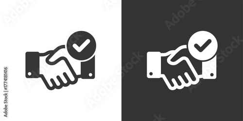 Confirmation Cooperation icon. Solid glyph series icon