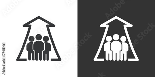 Team Growth icon. Solid glyph series icon