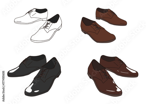 business-15.aiLeather Shoes Illustration Set