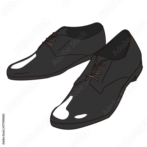 Black leather oxford shoes