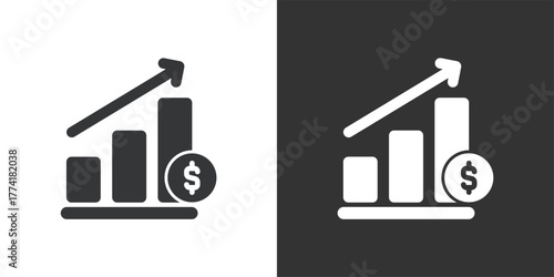 Financial Growth icon. Solid glyph series icon