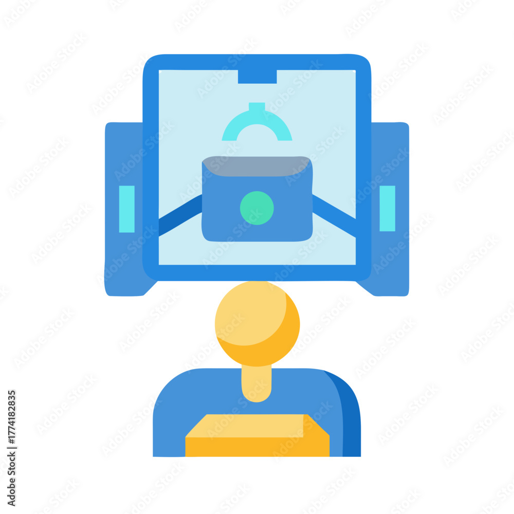 Fototapeta premium Icon image of a person using a 3D printer or similar technology