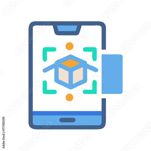 Augmented reality shopping: mobile phone interface scanning a 3D box