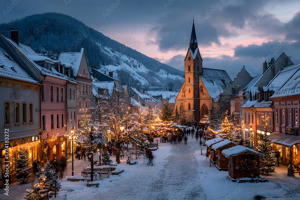 Obraz premium Weihnachten im Erzgebirge, Weihnachtsmarkt in Annaberg-Buchholz