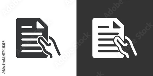 Document Submission icon. Solid glyph series icon