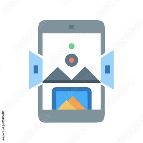 Mobile App Screen UI with Image Selection and Editing Options