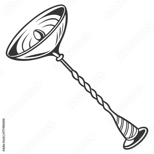 Cocktail Stirrer with Twisted Handle and Shallow Bowl drink beverage