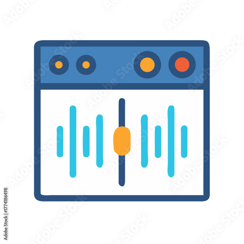 Sound Equalizer Interface Illustration with Adjustable Control Slider for Audio Editing