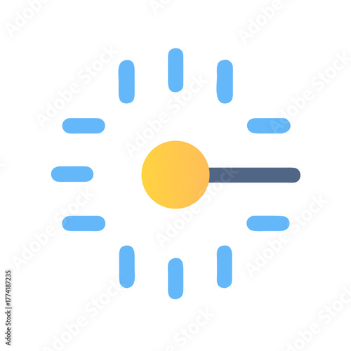 Modern adjustment icon for brightness or contrast with a slider on black.