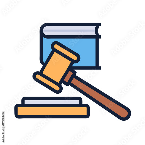 Law and Order: Gavel and Book on Black Background