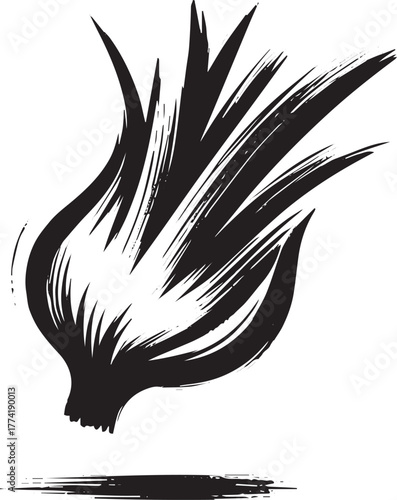 Elegant leek vegetable illustration in minimalist sumi-e style a