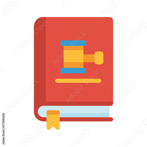 Law book with gavel icon representing justice system