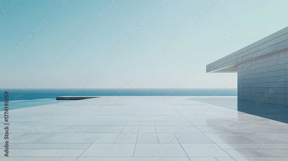 Obraz premium Modern Coastal Infinity Pool Architecture