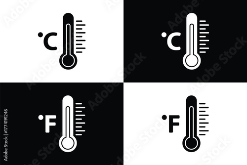 Thermometer icon. weather icons. Temperature symbol. Cold and hot icon sign. body showing the temperature. Temperature Vector illustration. EPS 10.