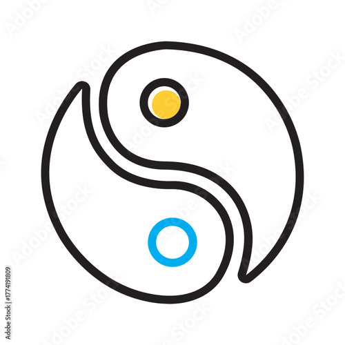 Vector multi color icon for Yin yang