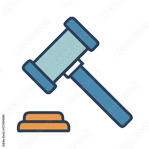 Vector gavel illustration symbolizing justice and legal proceedings