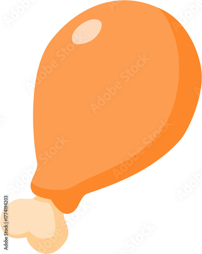 Chicken Drumstick vector illustration. Barbecue grilled fried poultry, greasy fast food, tasty unhealthy snack with crispy fillet drumsticks. Vector of barbecue cartoon chicken illustration