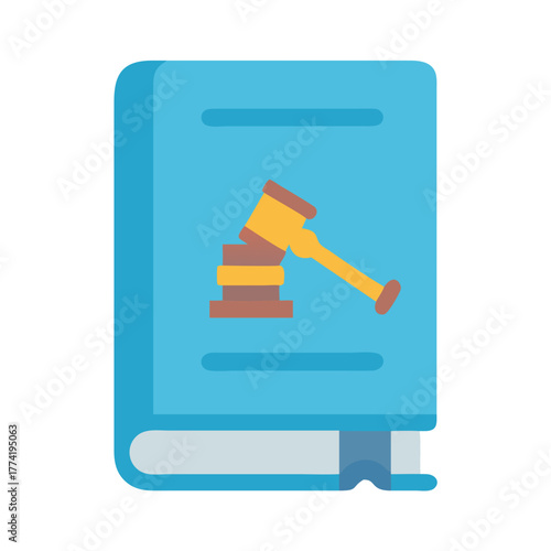 Law book with gavel icon on a black background