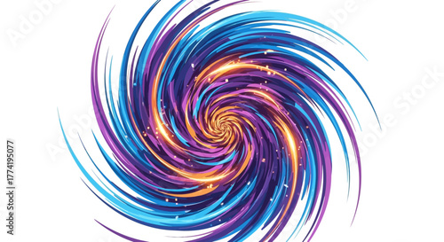 Remolino abstracto de colores vibrantes con destellos de luz y energía.