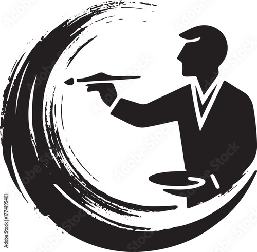 Illustrative silhouette of a life coach creating inspiration wit