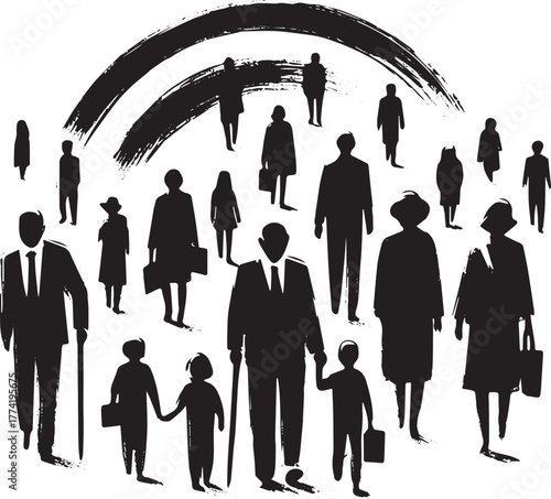 Diverse Community Illustration of People Symbolizing Unity and T