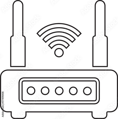 Sleek Modern Router Vector Illustration for Seamless Connectivity Networking Internet Design