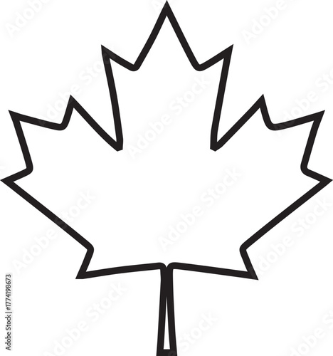 Maple Leaf Symbol Canadian National Icon Nature Autumn Season Tree Leaf Foliage Canada Line Art Design Vector Graphic Element Simple